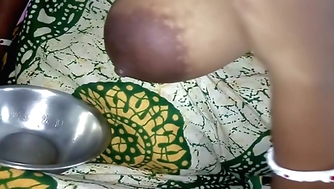 Indian hottie plays with her milk until she gets horny