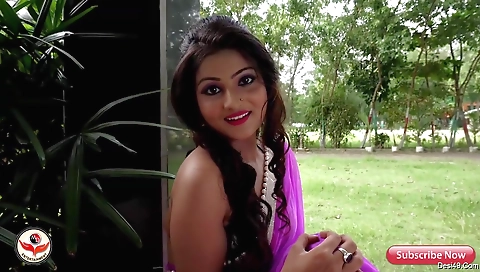sexy brunette solo video with susmita saree and some outdoor scenes