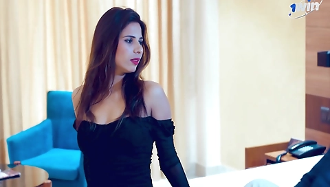 Indian brunette tried to seduced her husband during work