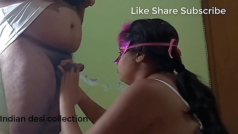 Sexy amateur brunette handjob with a huge desi dick