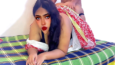 Busty chick with a nice butt is seductive and horny