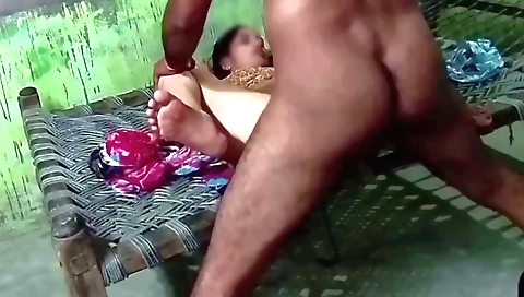 Indian busty brunette with a shaved cunt is fucked