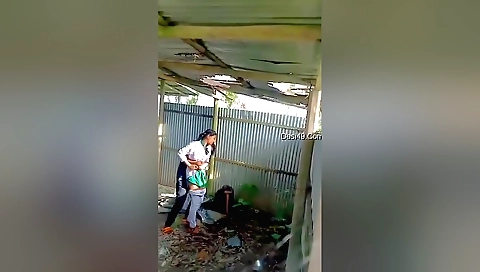 Amateur brunette naked after a long hike in the forest