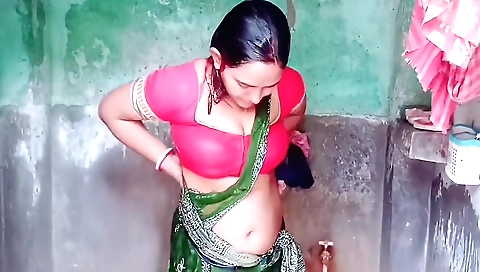 Busty indian woman is a hot brunette with a hot body
