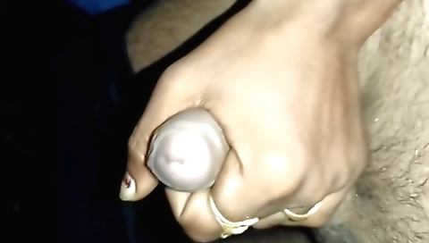 Man gets his hands off after quick handjob on camera