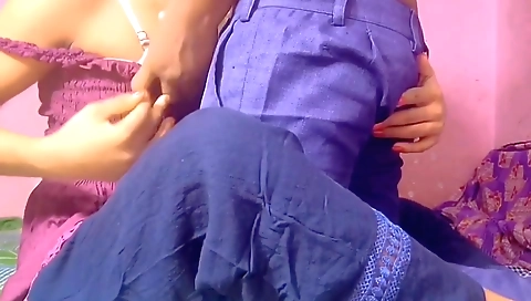 Hot wife with small tits and short hair sex with husband's friend