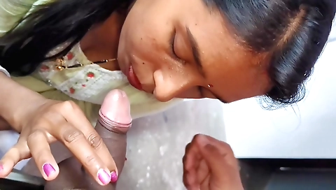 Indian girlfriend gives me a handjob and fucks in POV