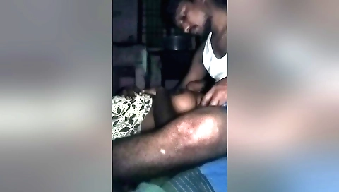 Indian amateur wife getting a hot handjob on her ass