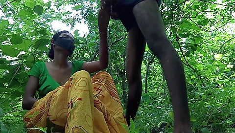 Romantic outdoor fun with a brunette and her boyfriend