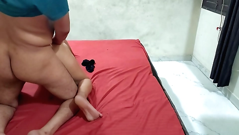 Indian girl with a small body sucks her stepbrother's penis