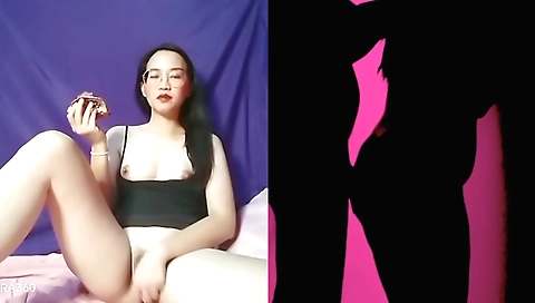 Busty brunette fucks herself after stripping naked