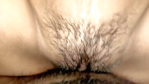 Creampie of homemade sex video with a hairy indian girl