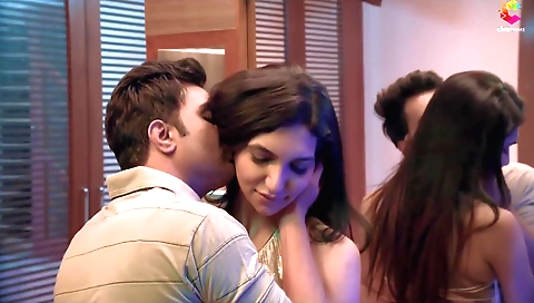 Amateur with big boobs and a cute little pussy plays a game