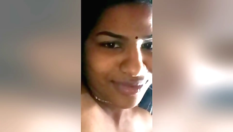 Indian girl with natural breasts is showing her body