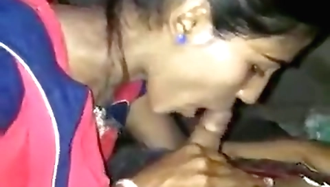 Amateur brunette gives a good blowjob to the man on the camera