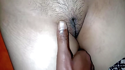 Indian babe fucks on her hairy pussy with his cock
