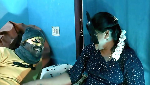 Indian woman in her mom's home sucks her hubby's cock