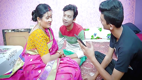 Hot amateur anal threesome with horny stepmom and her stepson