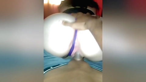 Indian brunette in sexy outfit is riding a big cock