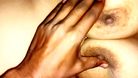 Thick body brunette wife shows her big boobs and ass