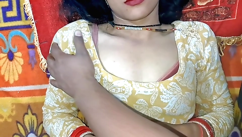 Busty Indian wife gets his cock and gets fucked from behind