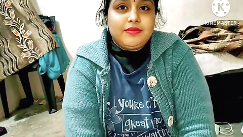 Indian brunette plays with a black dick in her pussy