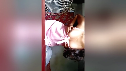 Indian woman shows her cute face on web camera video