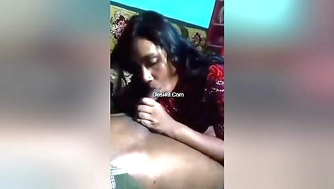 Indian brunette fucked in her mouth in amateur cam vid