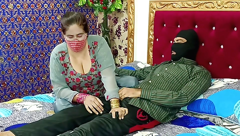 Busty brunette fuck for money on bed to get a good show