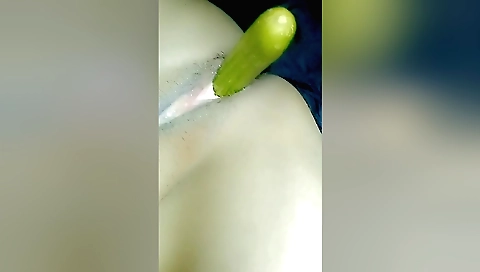 Amateur teen with big tits and a huge dildo in her pussy