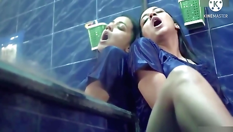 Cute teen 18+ takes a shower and plays with her fingers