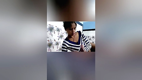 Hairy brunette girlfriend gets her pussy wet by a guy