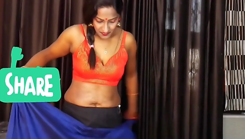 Indian solo amateur female playing piano in living room