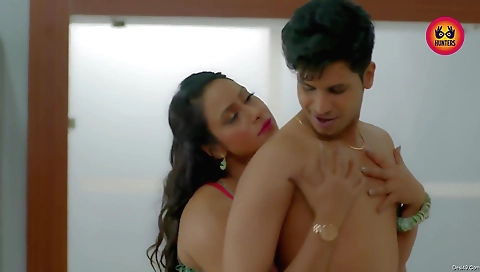 Young hunk fucks a sexy milf in bikini in the kitchen