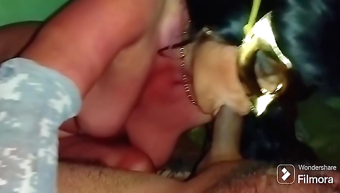 Indian wife sucking on husband's dick in POV video