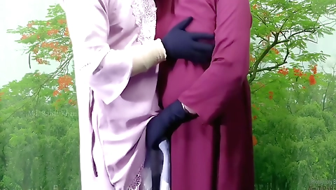 Indian housewife giving a blowjob and sucking cock