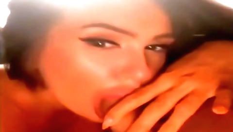 Indian mom sucks his dick after some foot fetish porn