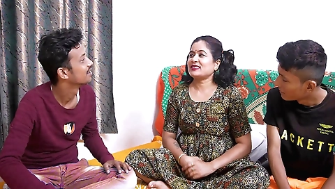 Busty indian whore gets penetrated by two stepbrothers