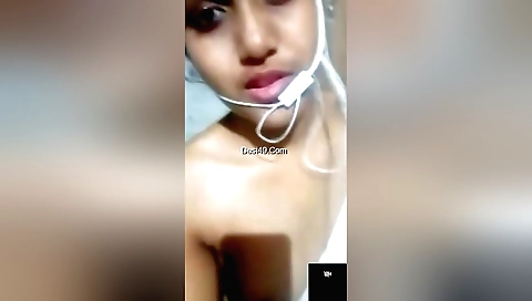 Stunning brunette indian chick shows her cute body