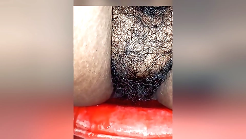 Indian wife with hairy pussy takes a nice time in the kitchen