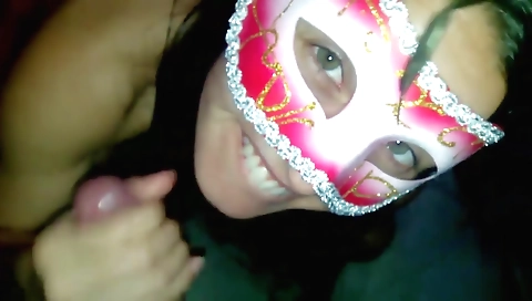 Amateur video of a green eyed brunette with natural tits